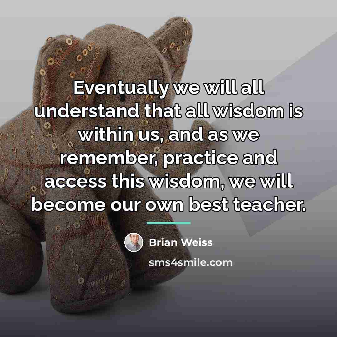 “Eventually we will all understand that all wisdom is within…” quote by Brian Weiss