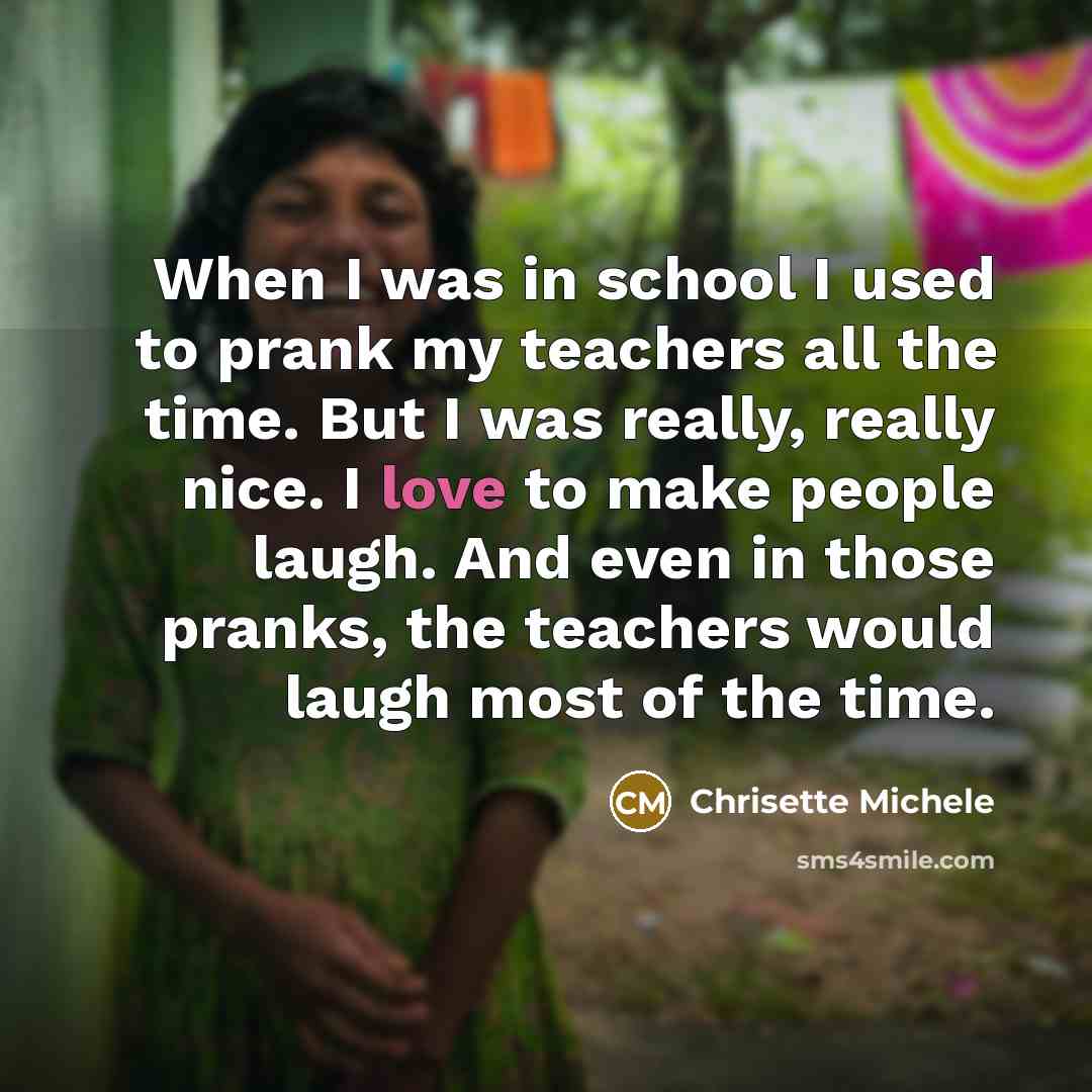 “When I was in school I used to prank my…” quote by Chrisette Michele