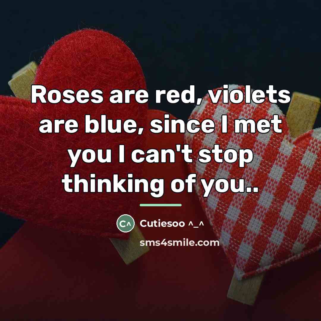 “Roses are red, violets are blue, since I met you…” quote by Cutiesoo