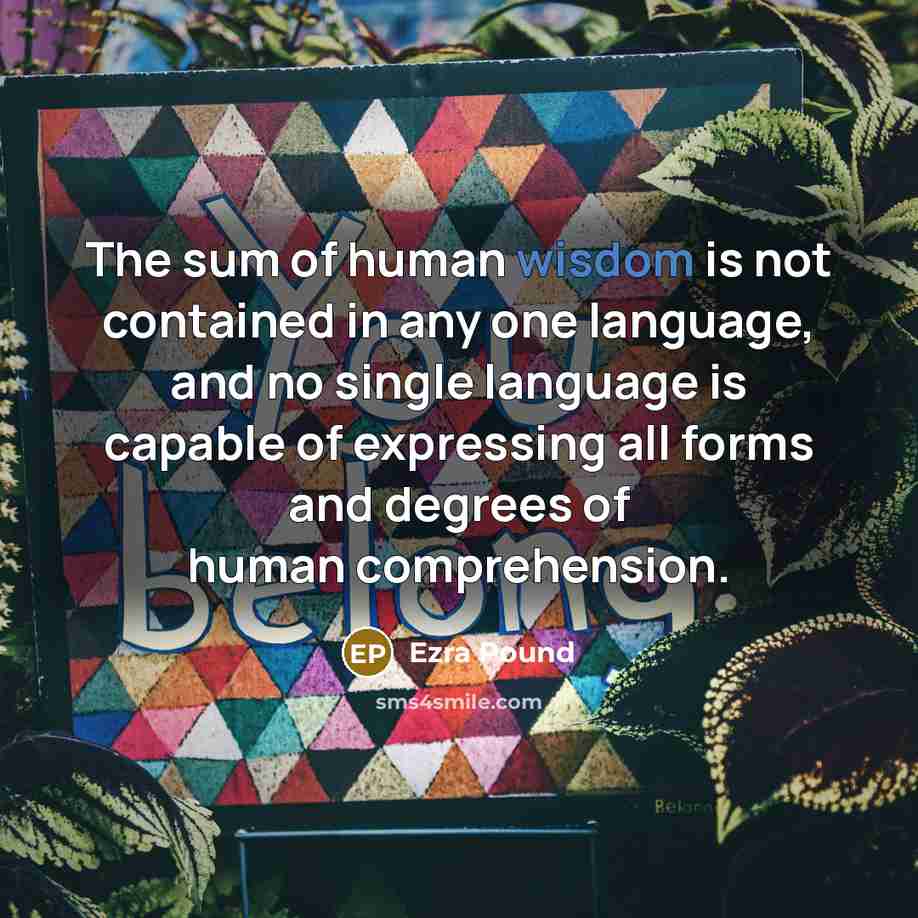 “The sum of human wisdom is not contained in any…” quote by Ezra Pound