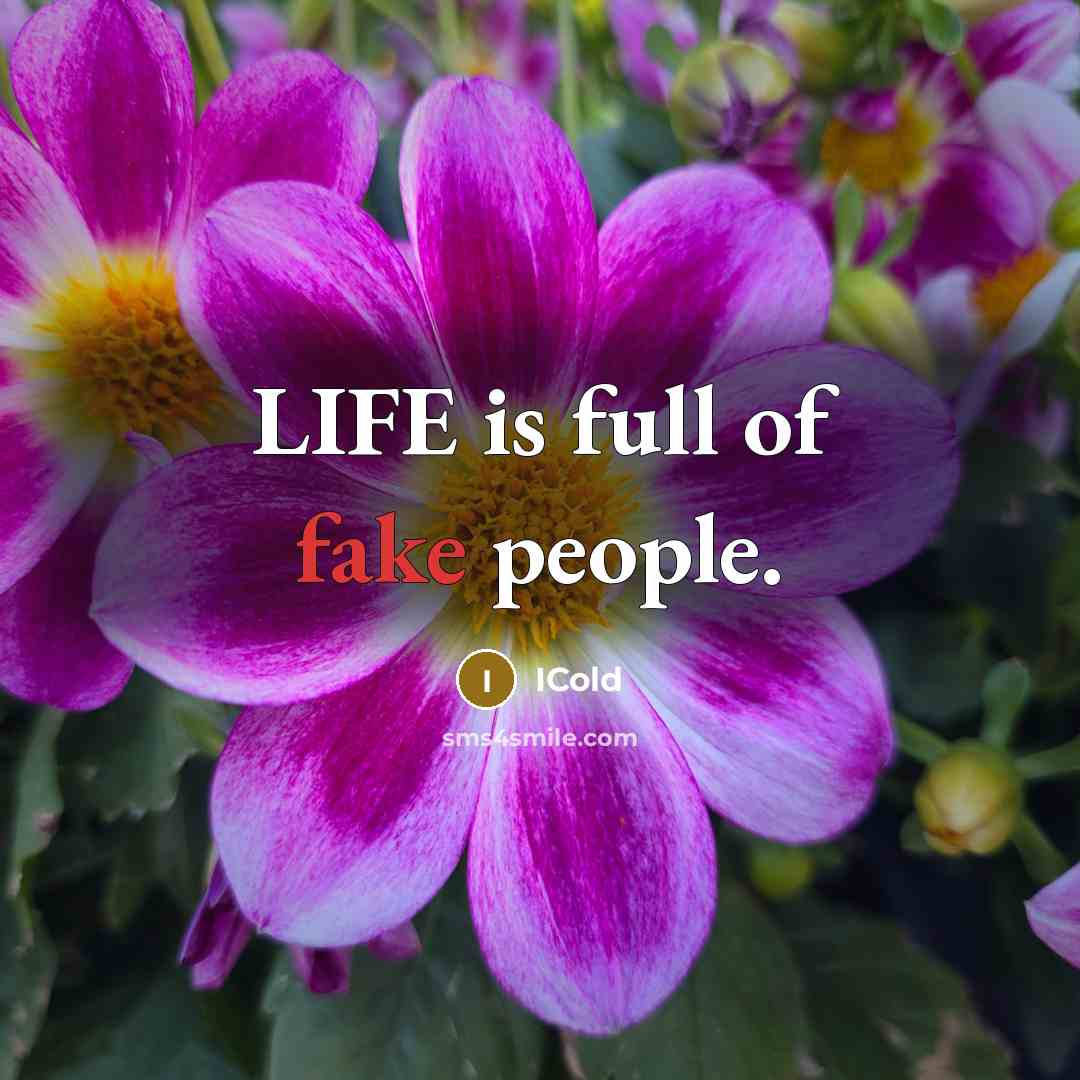 “LIFE is full of fake people.” quote by ICold