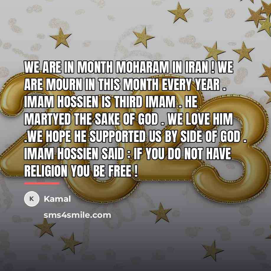 “We are in month moharam in iran ! we are…” quote by Kamal