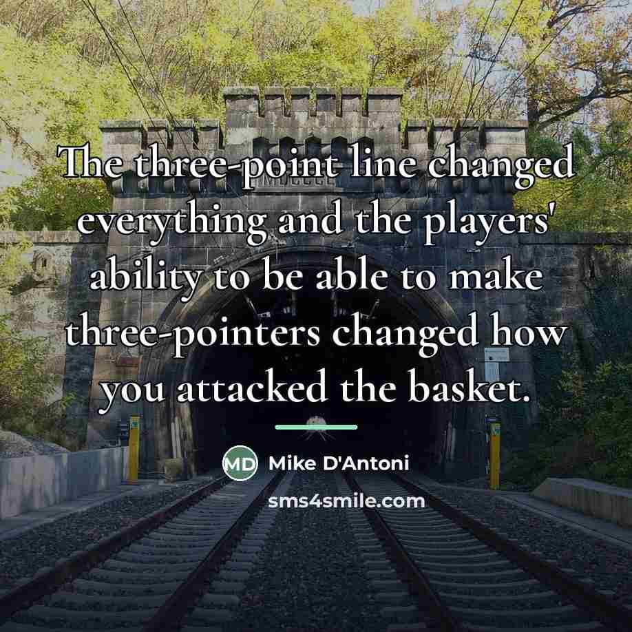 “The three-point line changed everything and the players' ability to…” quote by Mike D'Antoni