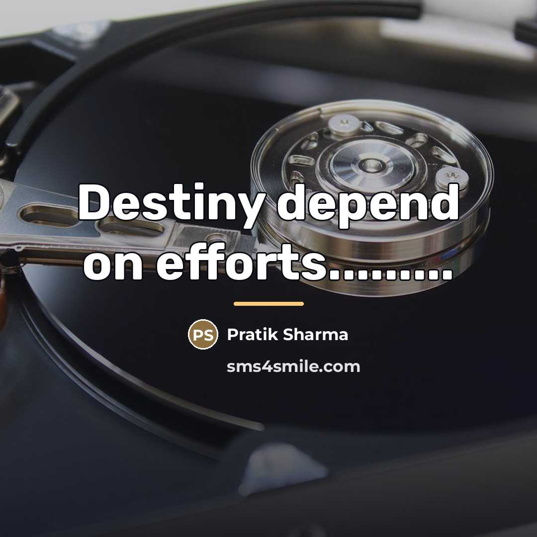 “Destiny depend on efforts.........…” quote by Pratik Sharma