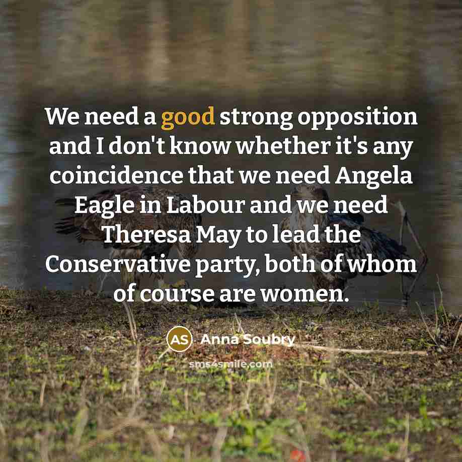 “We need a good strong opposition and I don't know…” quote by Anna Soubry