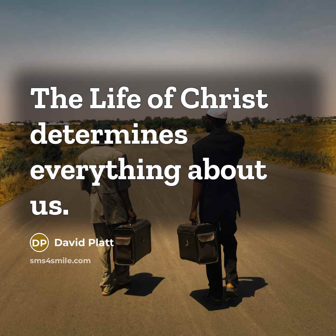 “The Life of Christ determines everything about us.…” quote by David Platt