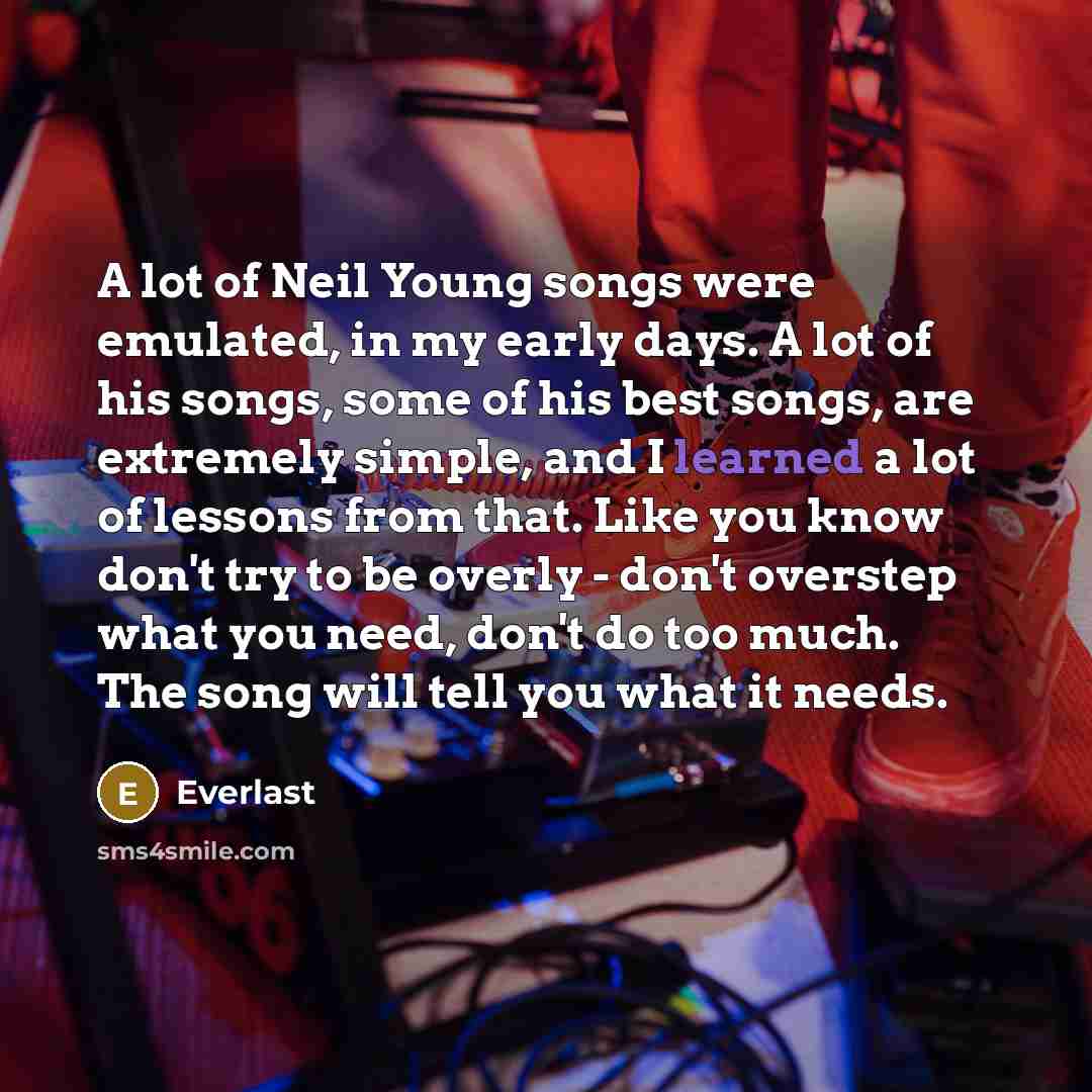 “A lot of Neil Young songs were emulated, in my…” quote by Everlast