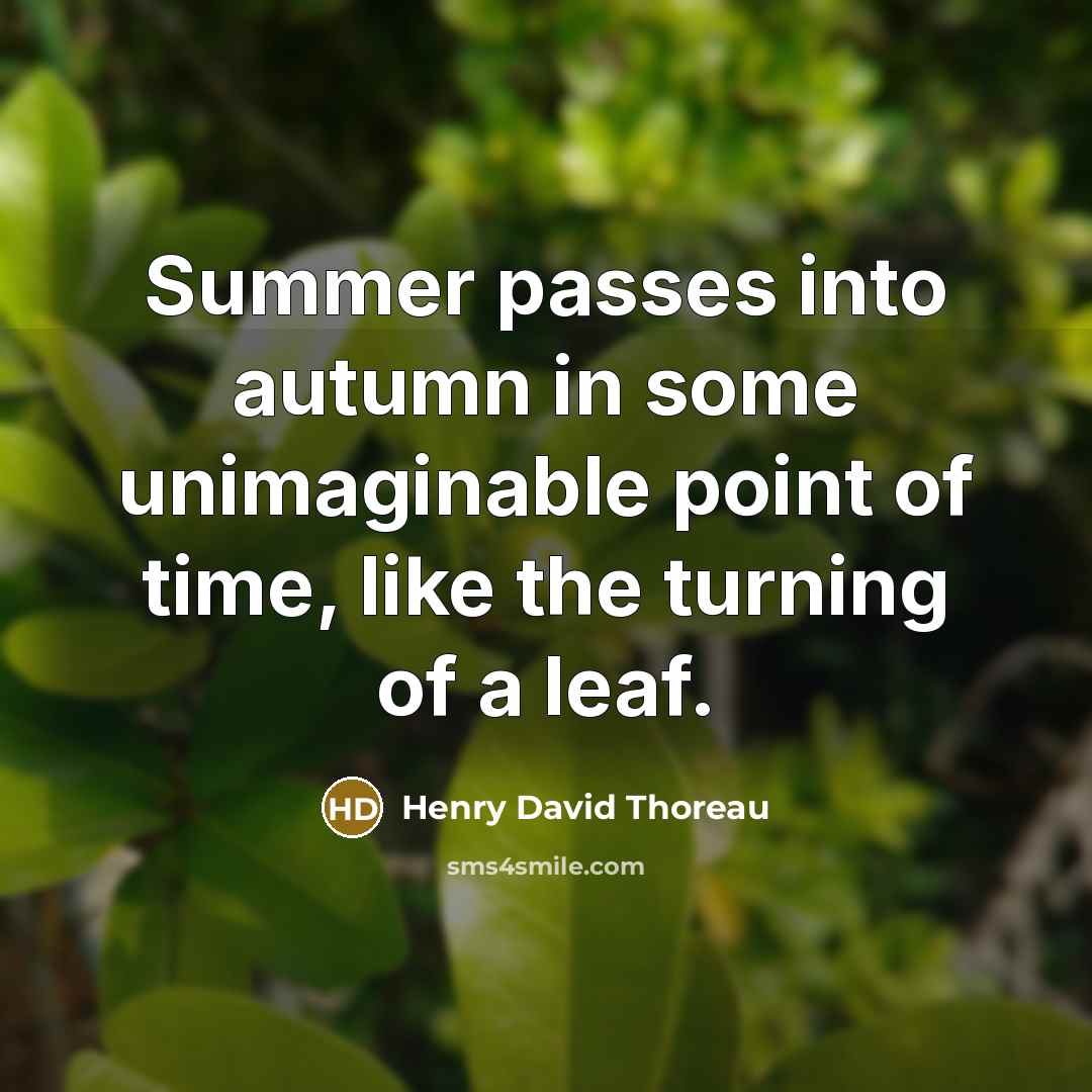 “Summer passes into autumn in some unimaginable point of time,…” quote by Henry David Thoreau
