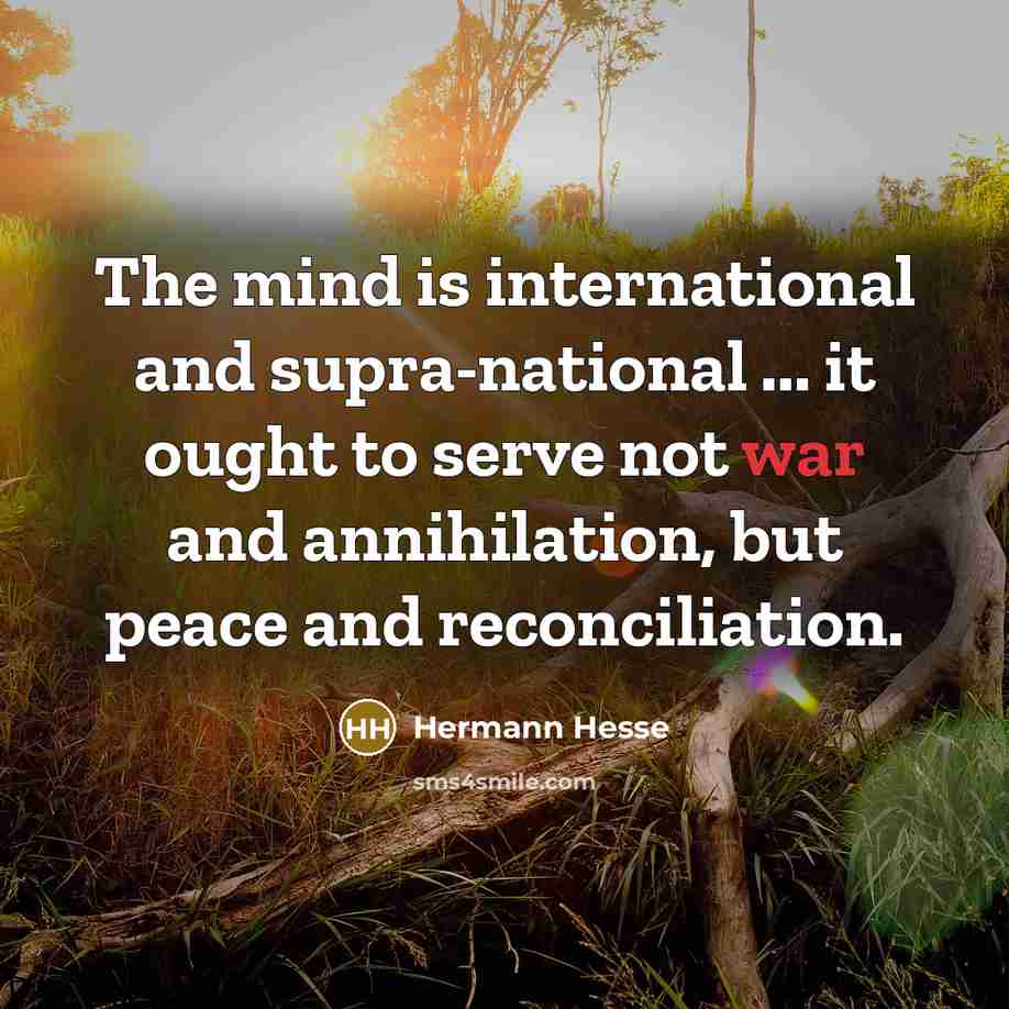 “The mind is international and supra-national ... it ought to…” quote by Hermann Hesse