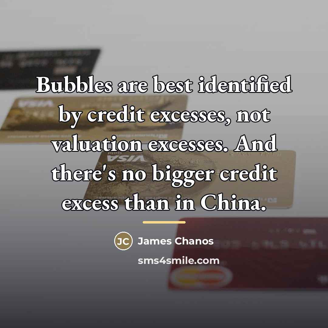 “Bubbles are best identified by credit excesses, not valuation excesses.…” quote by James Chanos
