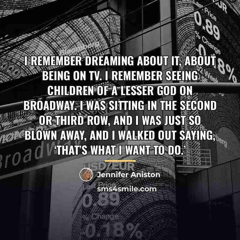 “I remember dreaming about it, about being on TV. I…” quote by Jennifer Aniston