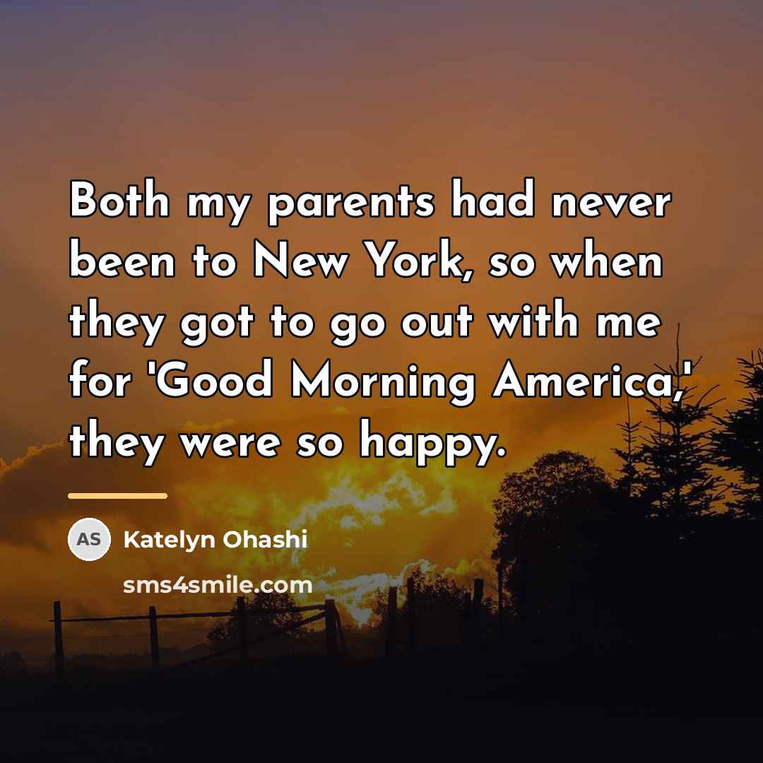 “Both my parents had never been to New York, so…” quote by Katelyn Ohashi