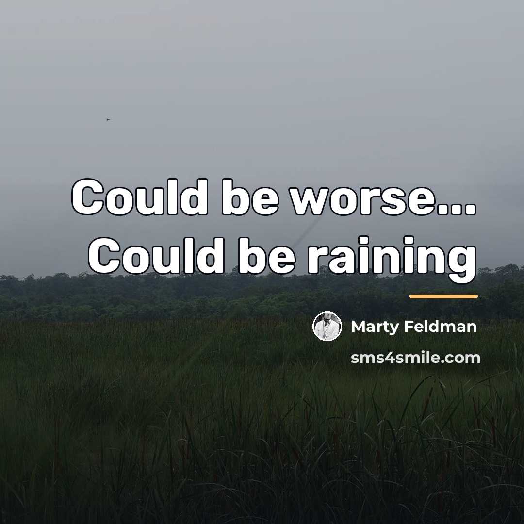 “Could be worse... Could be raining…” quote by Marty Feldman