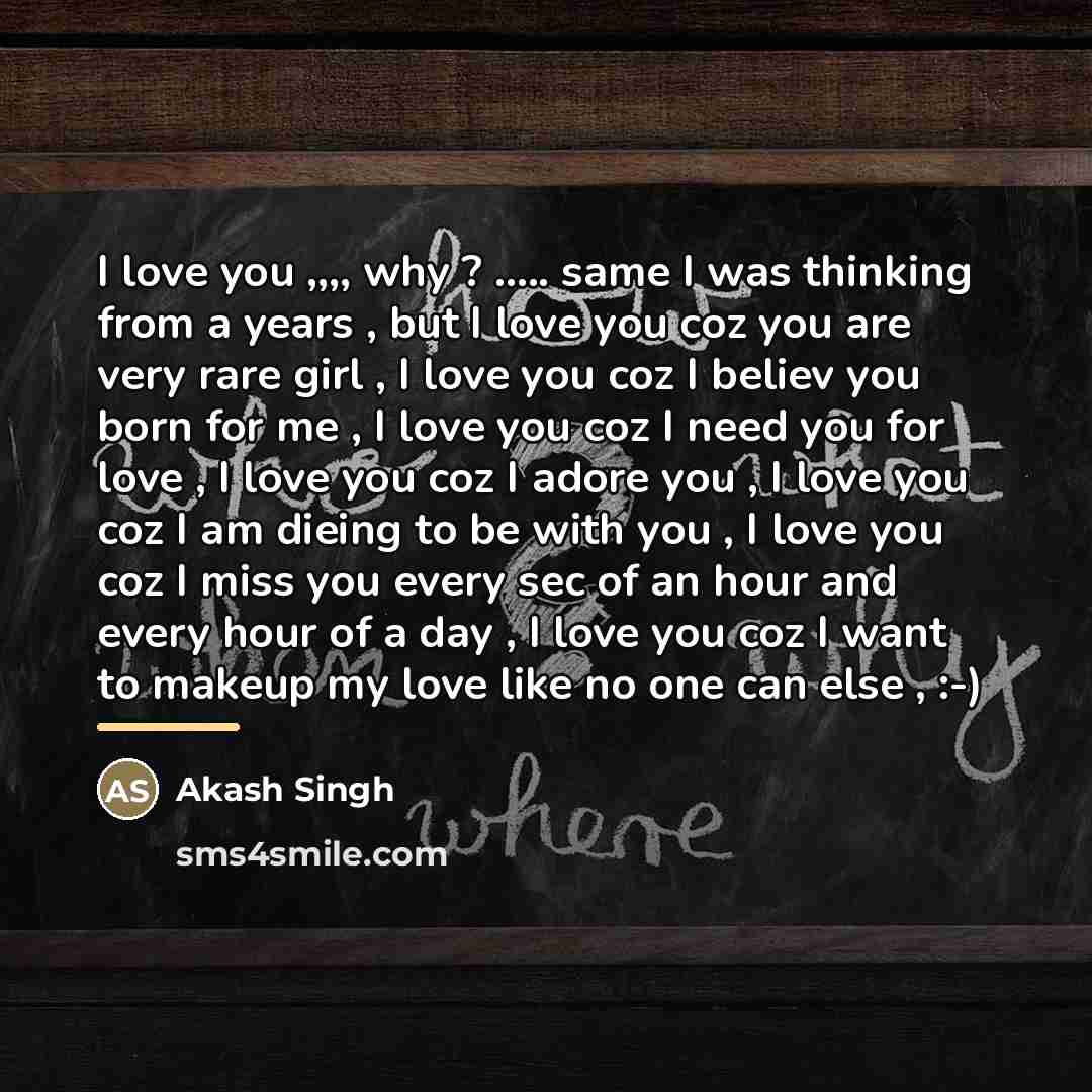 “I love you ,,,, why ? ..... same I was…” quote by Akash Singh