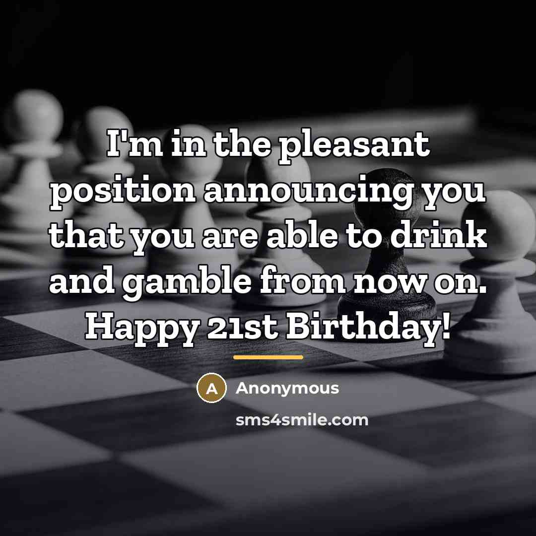 “I'm in the pleasant position announcing you that you are…” quote by Anonymous