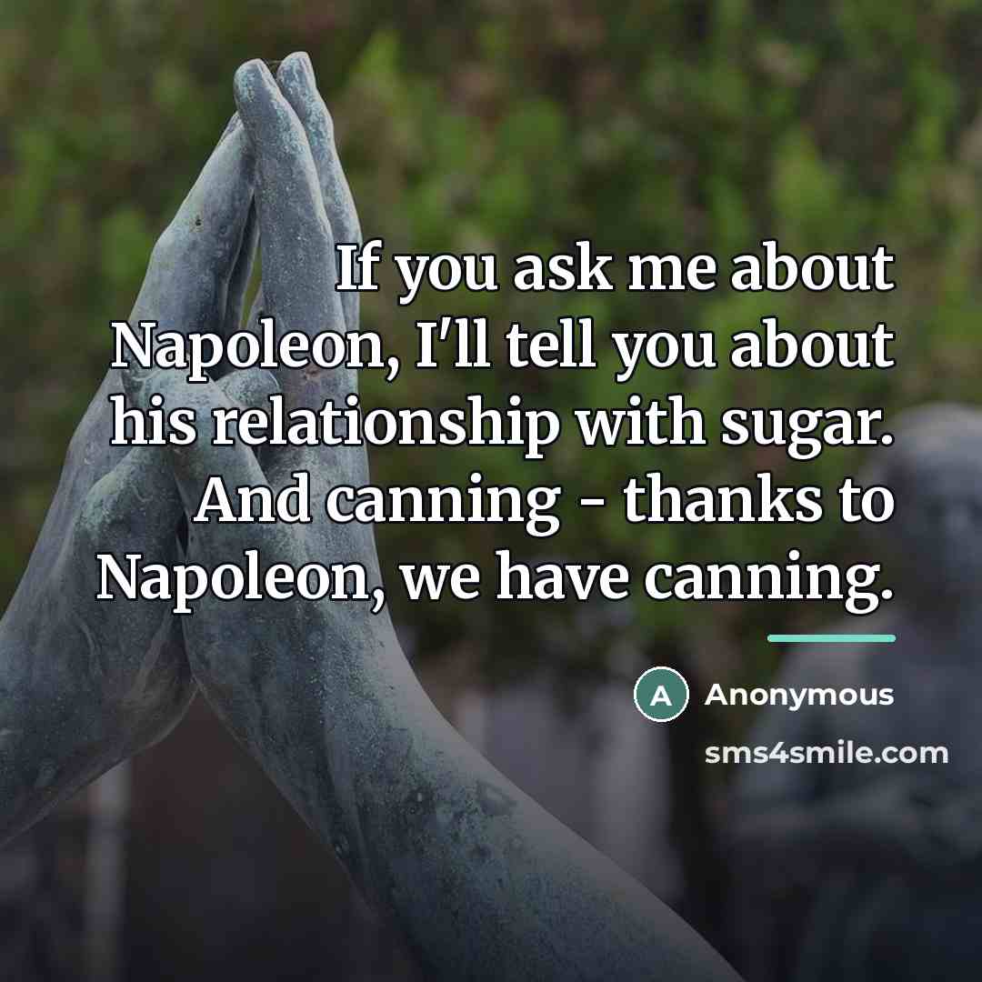 “If you ask me about Napoleon, I'll tell you about…” quote by Anonymous
