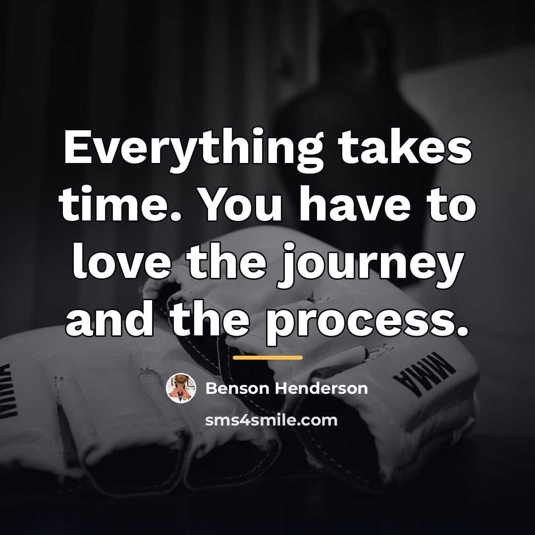 “Everything takes time. You have to love the journey and…” quote by Benson Henderson
