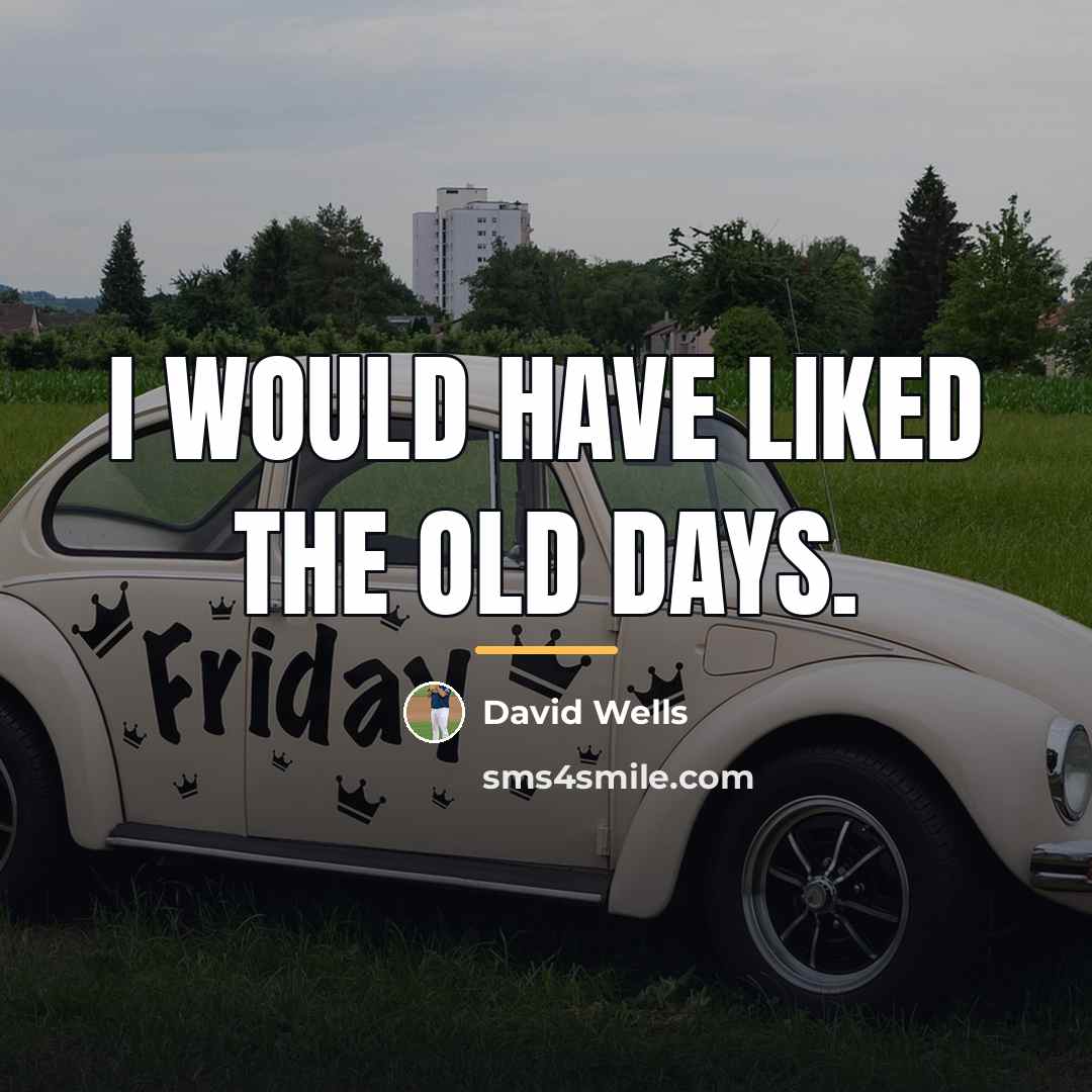 “I would have liked the old days.…” quote by David Wells
