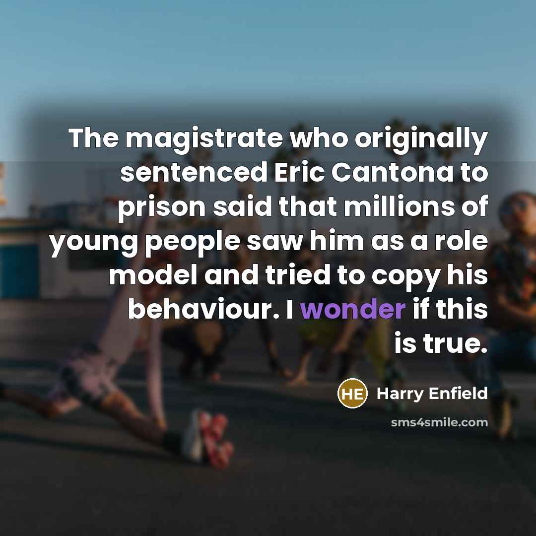 “The magistrate who originally sentenced Eric Cantona to prison said…” quote by Harry Enfield