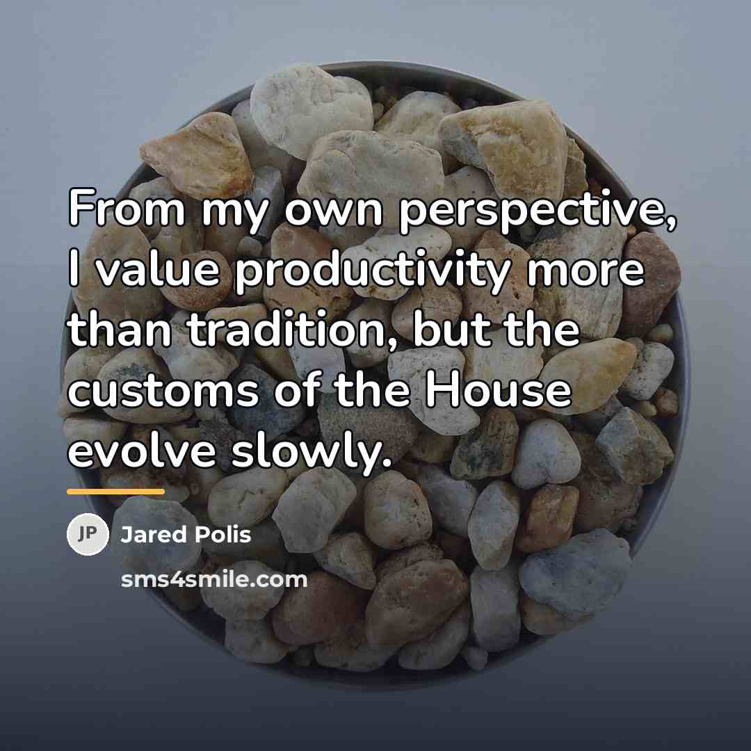 “From my own perspective, I value productivity more than tradition,…” quote by Jared Polis