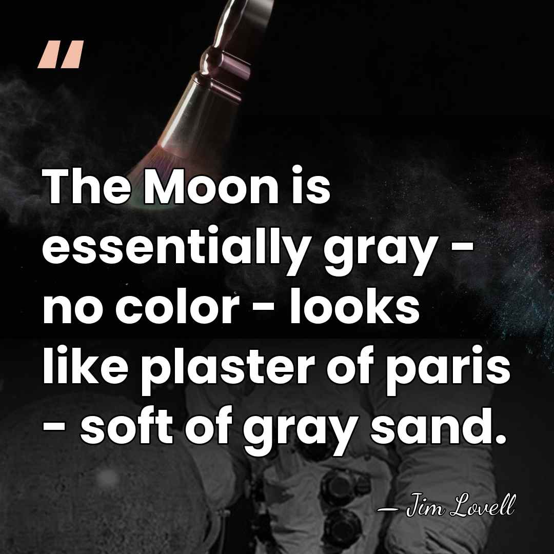 The Moon is essentially gray - no color - looks like plaster&hellip; - Jim Lovell