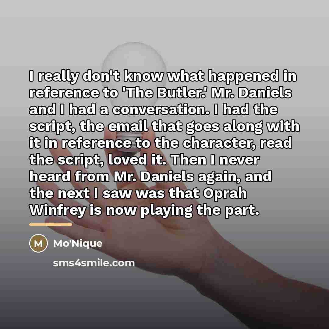 “I really don't know what happened in reference to 'The…” quote by Mo'Nique