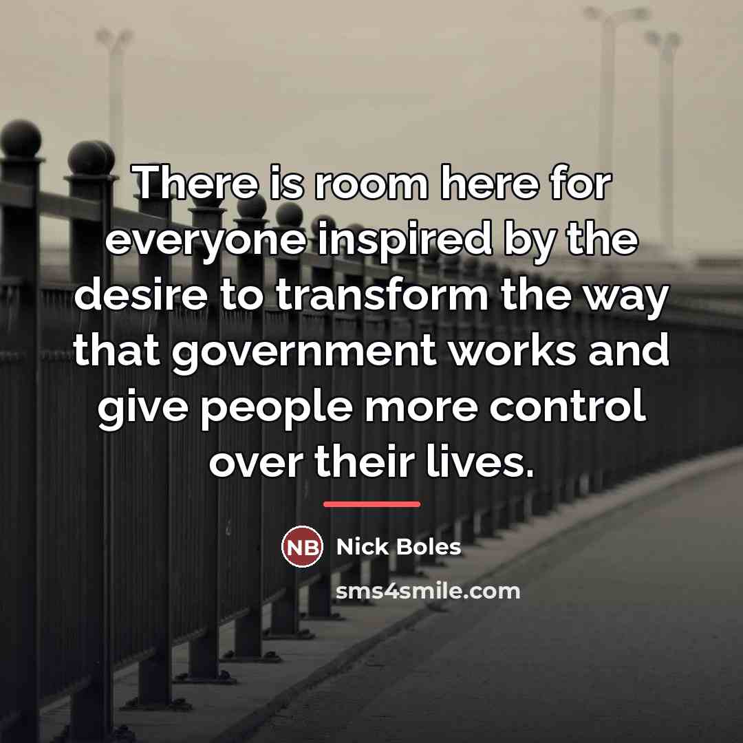 “There is room here for everyone inspired by the desire…” quote by Nick Boles