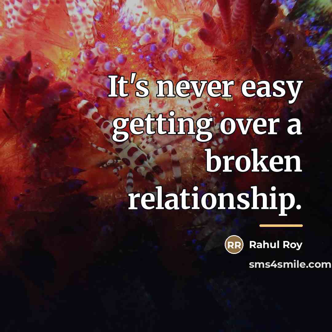 “It's never easy getting over a broken relationship.…” quote by Rahul Roy