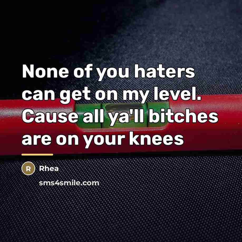 “None of you haters can get on my level. Cause…” quote by Rhea