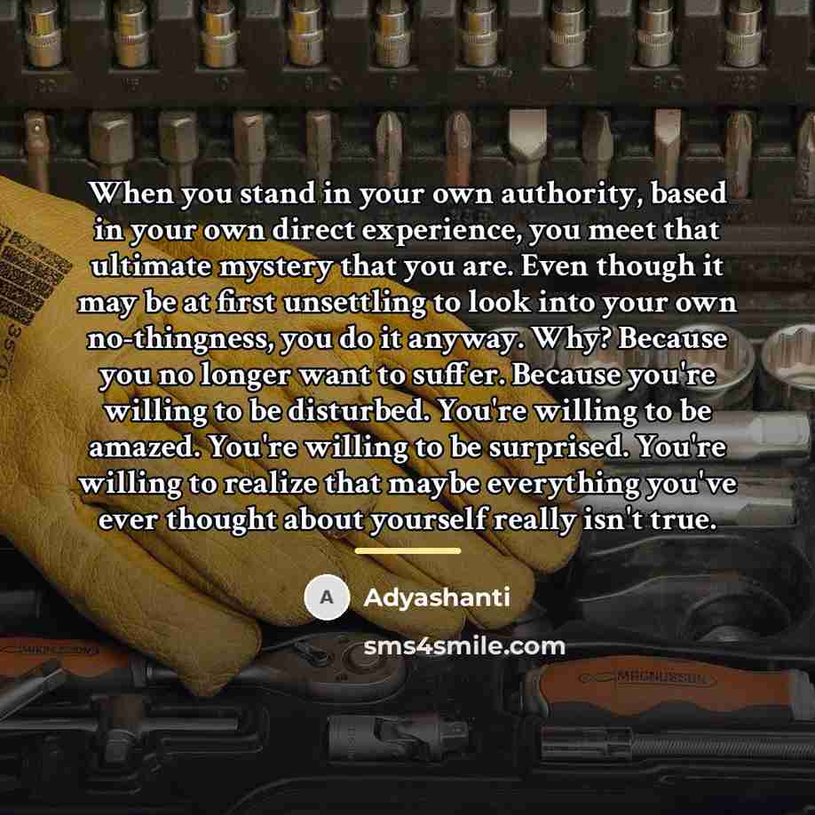 “When you stand in your own authority, based in your…” quote by Adyashanti