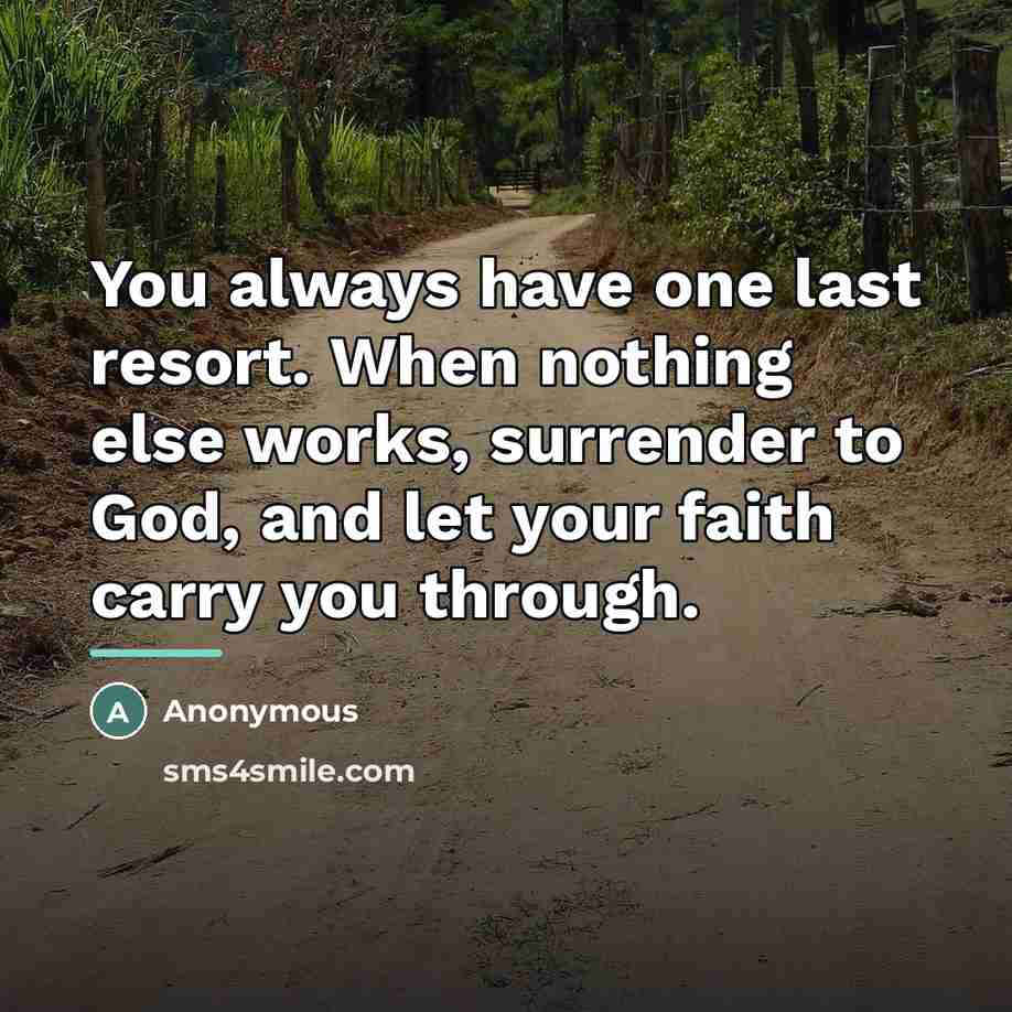 “You always have one last resort. When nothing else works,…” quote by Anonymous