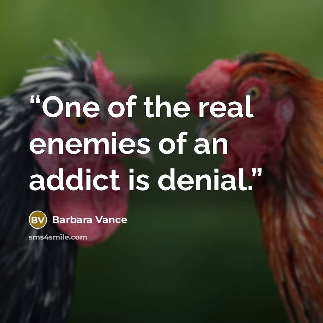 “One of the real enemies of an addict is denial.” quote by Barbara Vance