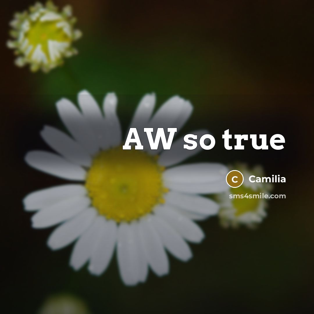 “AW so true” quote by Camilia