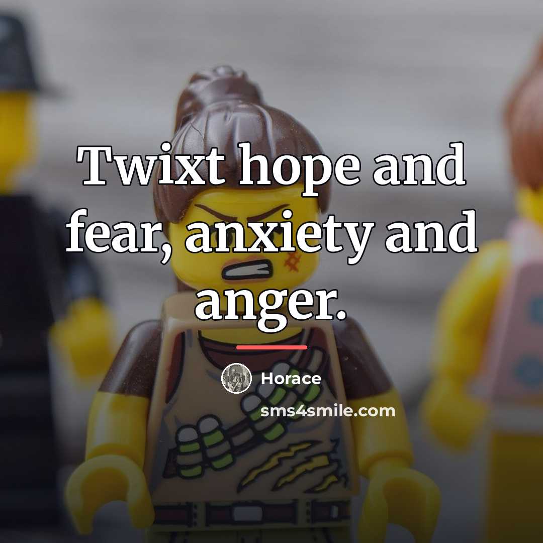 “Twixt hope and fear, anxiety and anger.…” quote by Horace
