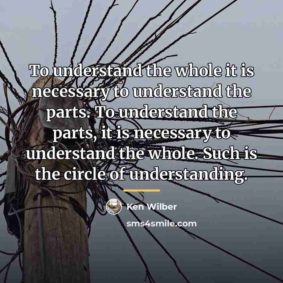 “To understand the whole it is necessary to understand the…” quote by Ken Wilber