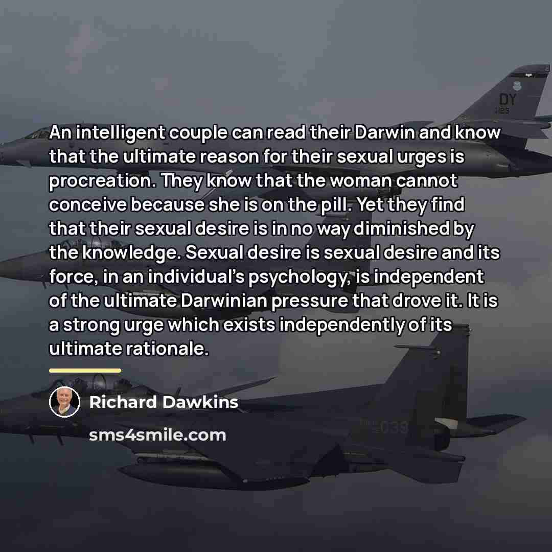 “An intelligent couple can read their Darwin and know that…” quote by Richard Dawkins