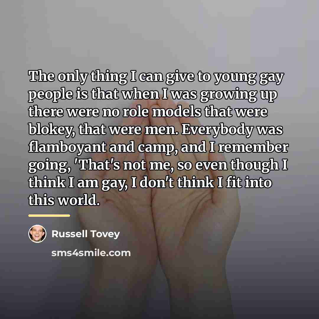 “The only thing I can give to young gay people…” quote by Russell Tovey