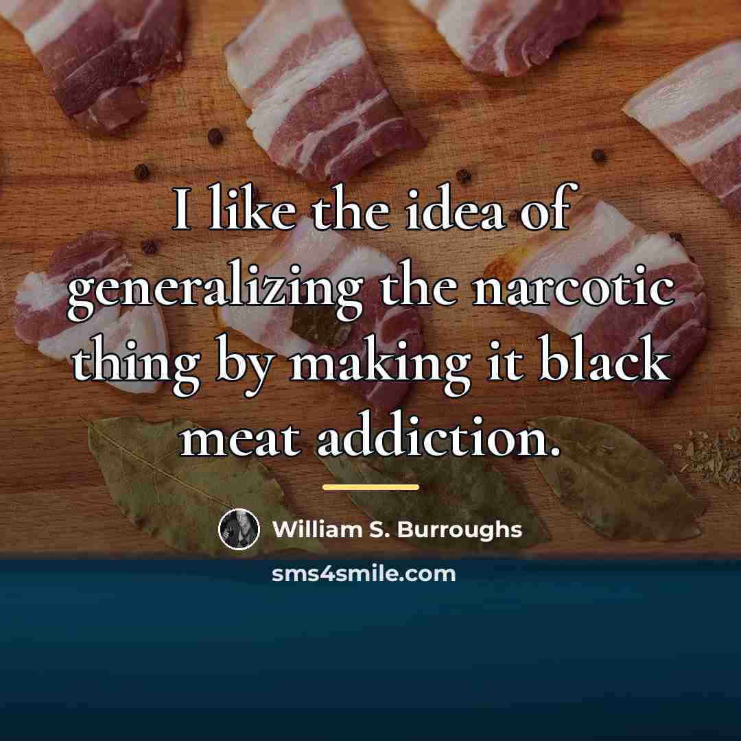 “I like the idea of generalizing the narcotic thing by…” quote by William S. Burroughs
