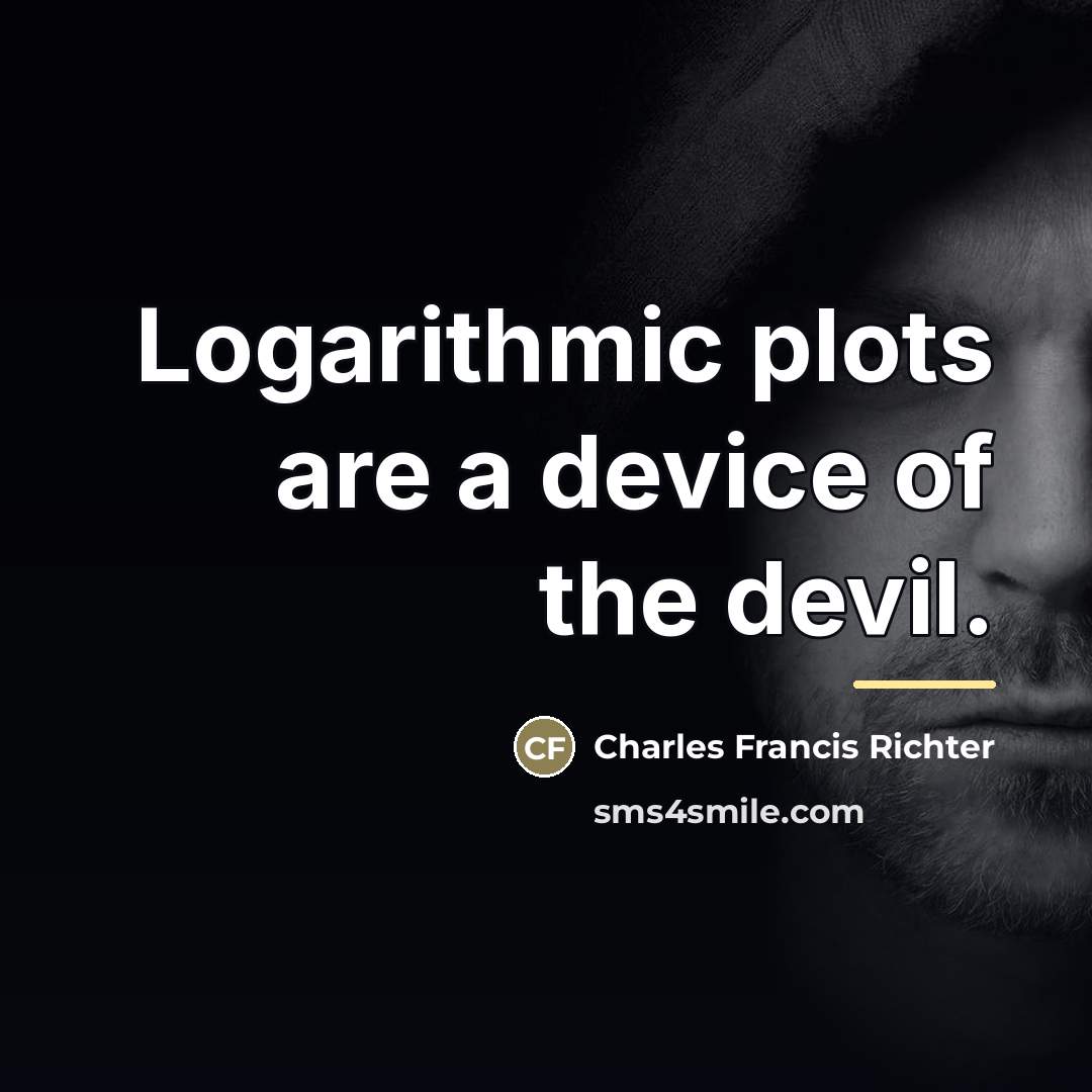 “Logarithmic plots are a device of the devil.…” quote by Charles Francis Richter