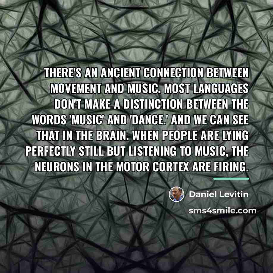 “There's an ancient connection between movement and music. Most languages…” quote by Daniel Levitin