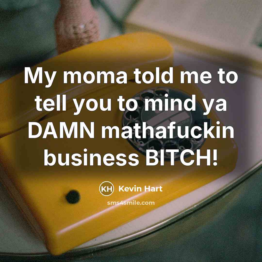 “My moma told me to tell you to mind ya…” quote by Kevin Hart