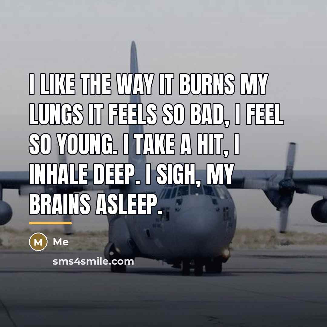 “I like the way it burns my lungs It feels…” quote by Me
