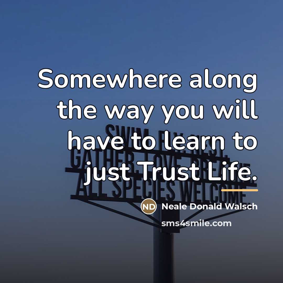 “Somewhere along the way you will have to learn to…” quote by Neale Donald Walsch