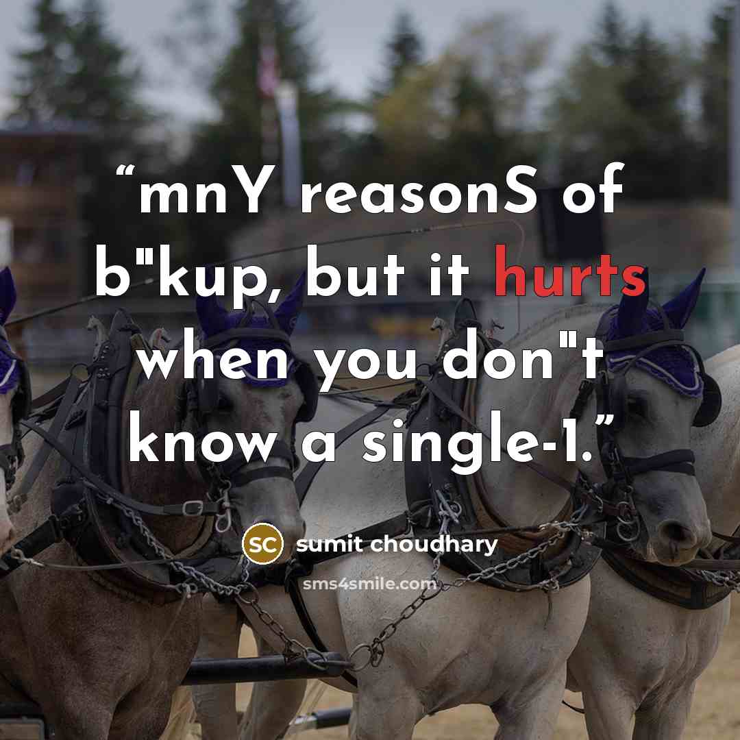 “mnY reasonS of b"kup, but it hurts when you don"t know a single-1.” quote by sumit choudhary