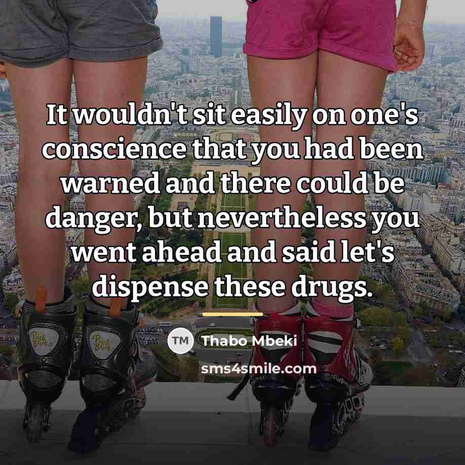“It wouldn't sit easily on one's conscience that you had…” quote by Thabo Mbeki