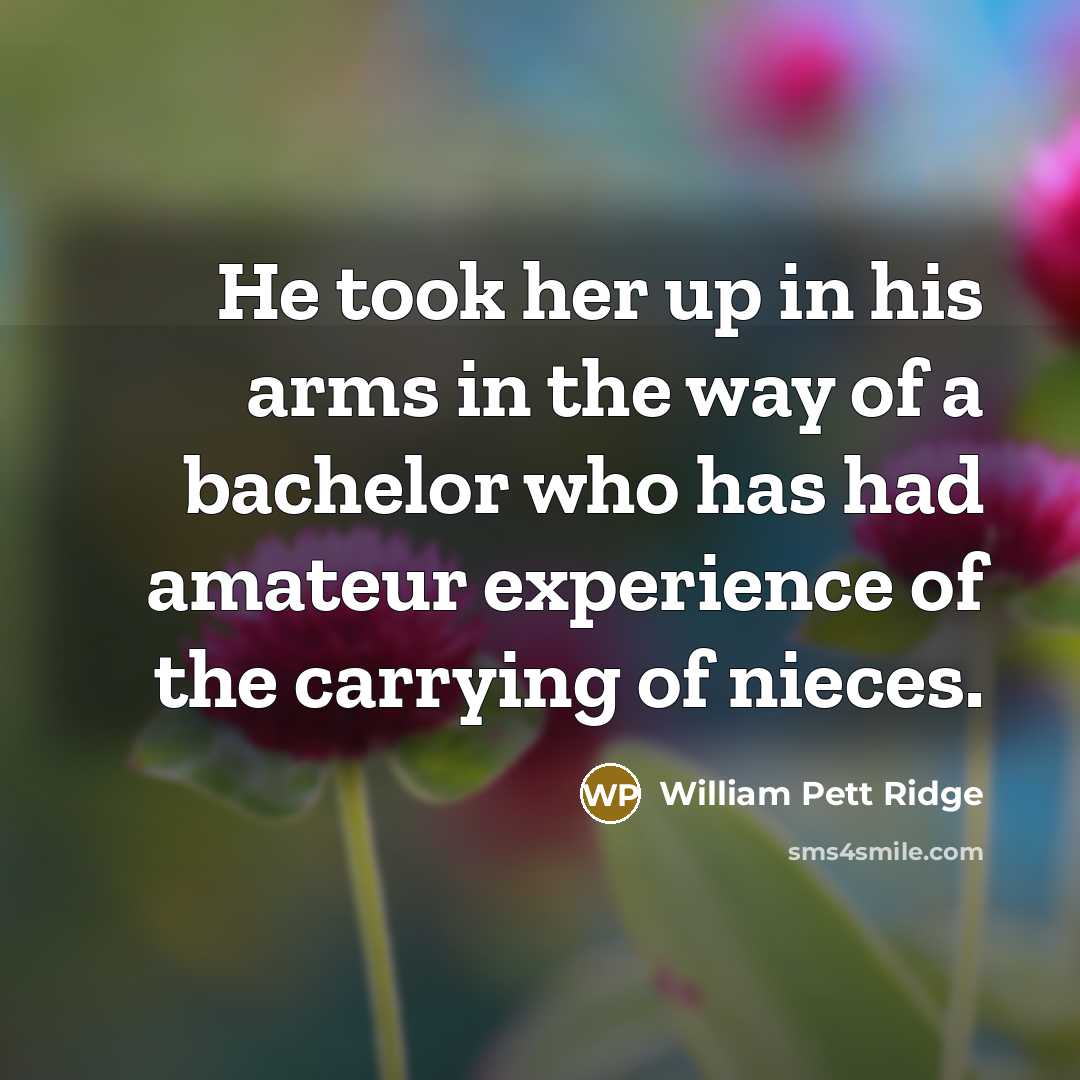 “He took her up in his arms in the way…” quote by William Pett Ridge