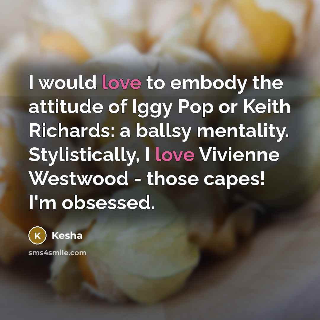 “I would love to embody the attitude of Iggy Pop…” quote by Kesha