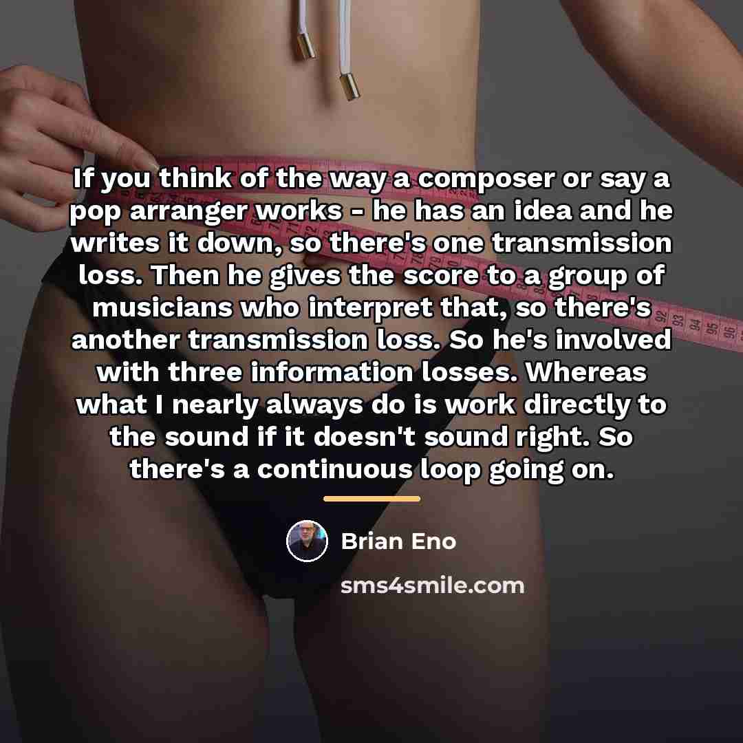 “If you think of the way a composer or say…” quote by Brian Eno