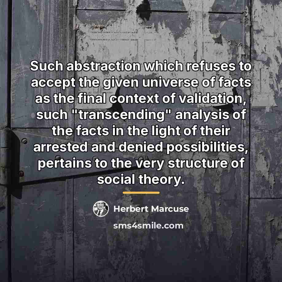 “Such abstraction which refuses to accept the given universe of…” quote by Herbert Marcuse