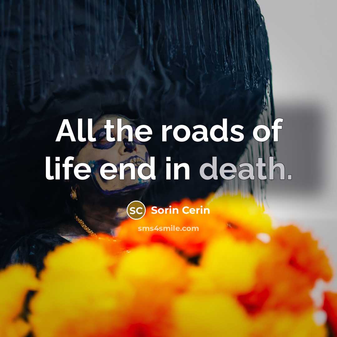 “All the roads of life end in death.…” quote by Sorin Cerin